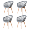 Kit 4 Cadeiras Web Cinza - Base Wood - 1