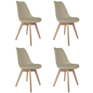 Kit 4 Cadeiras Saarinen Fendi - Base Wood