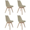 Ver imagem 1 de Kit 4 Cadeiras Saarinen Polipropileno Sala de Jantar Base Wood Fendi