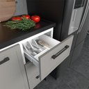 Ver imagem 3 de Gabinete de Aço para Pia 160cm 3 Portas Juno/apolo 4 Gavetas Cozimax Cinza Argila