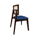 Ver imagem 3 de Kit 4 Cadeiras de Jantar Madeira Maciça Castanho Manuela Assento Veludo Azul Tela Premium
