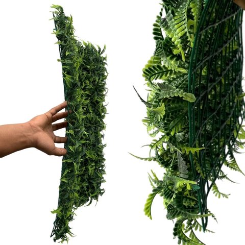 8 Painéis Samambaias Artificial Decorativo Ótimo para Montar Jardim Vertical, Parede e Muro Inglês