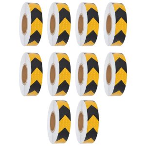 Faixa Refletiva Segurança 25 Metros Kit 10 Unidades Seta Amarelo Fluorescente Transito Caminhao Estr