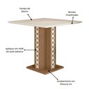 Ver imagem 3 de Mesa para Sala de Jantar 90cm Quadrada Tampo Chanfrado Isis Poliman