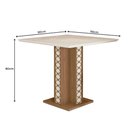 Ver imagem 2 de Mesa para Sala de Jantar 90cm Quadrada Tampo Chanfrado Isis Poliman