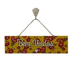PLACA SIMPLES " BEM VINDOS " AMARELA - 1 PLACA SIMPLES " BEM VINDOS " AMARELA - 1