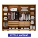 Ver imagem 5 de Guarda Roupa Casal Prime 6 Portas Off White com Cômoda Diamante 4 Gavetas 1 Porta Cinamomo – Leifer