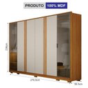 Ver imagem 6 de Guarda Roupa Casal Prime 6 Portas Off White com Cômoda Diamante 4 Gavetas 1 Porta Cinamomo – Leifer