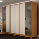 Ver imagem 3 de Guarda Roupa Casal Prime 6 Portas Off White com Cômoda Diamante 4 Gavetas 1 Porta Cinamomo – Leifer