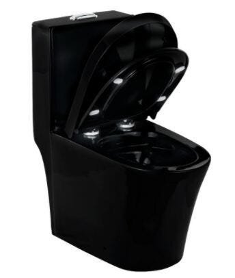 Bacia vaso sanitário monobloco Fluir preto brilho - 3
