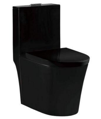 Bacia vaso sanitário monobloco Fluir preto brilho - 1