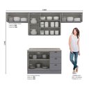 Ver imagem 4 de Kit Cozinha Modulada 5 Peças Americana (3aéreos+1balcão+1complemento) Cz134 Cinza - Henn
