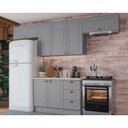 Ver imagem 1 de Kit Cozinha Modulada 5 Peças Americana (3aéreos+1balcão+1complemento) Cz134 Cinza - Henn