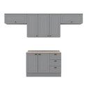 Ver imagem 6 de Kit Cozinha Modulada 5 Peças Americana (3aéreos+1balcão+1complemento) Cz134 Cinza - Henn
