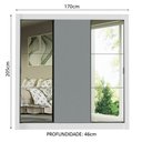 Ver imagem 4 de Guarda-roupa Casal Madesa Mônaco 3 Portas de Correr com Espelhos - Branco/cinza