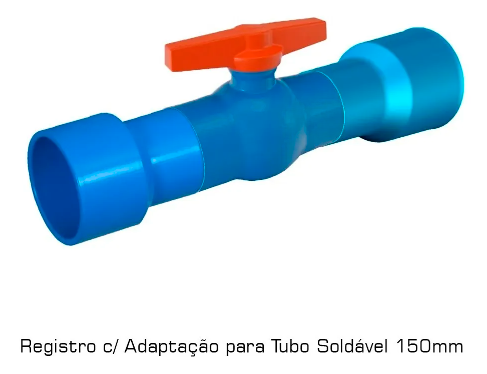 Registro Esfera C/ Adaptação para Tubo Esgoto 150mm Pvc Varios - 1
