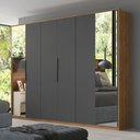 Ver imagem 1 de Guarda Roupa Casal Atrice 6 Portas com Espelho e 6 Gavetas Amêndola Touch Grafito Demartêz