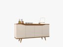 Ver imagem 2 de Aparador Buffet Grace 160cm 4 Portas Cedro com Offwhite - Rede Móveis