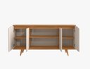 Ver imagem 3 de Aparador Buffet Grace 160cm 4 Portas Cedro com Offwhite - Rede Móveis