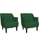 Ver imagem 1 de Kit 2 Poltronas Decorativa Alice Suede Verde Pés Madeira Ms Decor