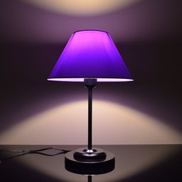 Abajur Slim Black´n Purple Luminária de Mesa Fino Quarto Sala – Base Preto Cúpula Lilás - 5