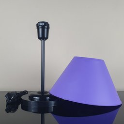 Abajur Slim Black´n Purple Luminária de Mesa Fino Quarto Sala – Base Preto Cúpula Lilás - 4