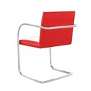 Ver imagem 2 de Cadeira Brno para Escritório Couro Sintético Vermelho Tubular Cromada