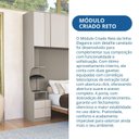 Ver imagem 6 de Mesa de Cabeceira Modulada Reto 1 Porta 2 Gavetas Elegance Cinza