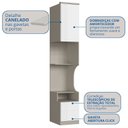 Ver imagem 5 de Mesa de Cabeceira Modulada Reto 1 Porta 2 Gavetas Elegance Cinza