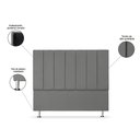 Ver imagem 3 de Cabeceira Estofada Cama Box Casal 140 cm Carla Premium - Veludo Cinza Grafite