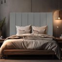 Ver imagem 5 de Cabeceira Estofada Cama Box Casal 140 cm Carla Premium - Veludo Cinza Grafite