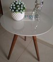 Ver imagem 3 de Mesa de Canto/Centro Tampo 40cm Cor Off White com Vidro Pés 45cm