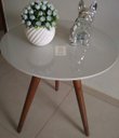 Ver imagem 6 de Mesa Lateral para Sala Redonda 40cm Mesa de Canto Off White 70cm com Pés Palito