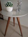 Ver imagem 5 de Mesa Lateral para Sala Redonda 40cm Mesa de Canto Off White 70cm com Pés Palito