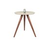 Mesa de Canto Tampo 50cm Cor Off White Vidro Pés 60cm - 1