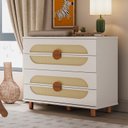 Ver imagem 1 de Cômoda para Quarto de Bebê 4 Gavetas Aurora Bege/Areia/Jequitibá