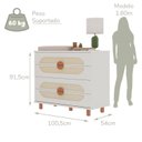 Ver imagem 3 de Cômoda para Quarto de Bebê 4 Gavetas Aurora Bege/Areia/Jequitibá