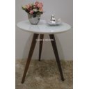 Ver imagem 4 de Mesa de Canto Tampo 40cm Branca Vidro Pés 50cm