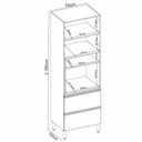 Ver imagem 7 de Paneleiro Proença 70cm 1 Forno 2 Portas Vidro Reflecta e 2 Gavetas Nogueira Touch/nude Prime Tx -