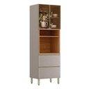Ver imagem 1 de Paneleiro Proença 70cm 1 Forno 2 Portas Vidro Reflecta e 2 Gavetas Nogueira Touch/nude Prime Tx -
