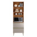Ver imagem 2 de Paneleiro Proença 70cm 1 Forno 2 Portas Vidro Reflecta e 2 Gavetas Nogueira Touch/nude Prime Tx -