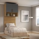 Ver imagem 2 de Ponte Modulada Cabeceira Aérea Solteiro 2 Portas 100cm 100% MDF Trend Altezza