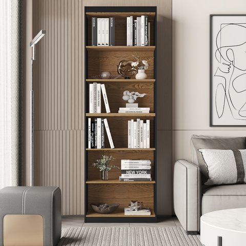 Estante Livreiro 5 Prateleiras Gold 2 Módulos- Dullar Móveis:preto