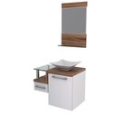 Ver imagem 1 de Gabinete para Banheiro C-cuba L34 e Espelheira Legno 631 Branco Chess C-nogal