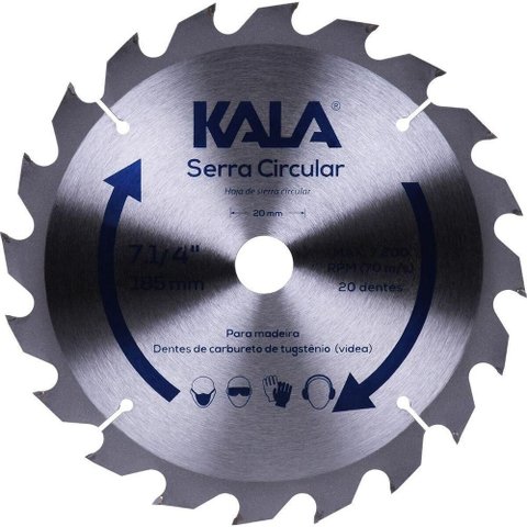 Disco de Serra Circular 185mm 20 Dentes para Madeira Kala