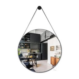 Espelho Redondo Decorativo Adnet Sala de Estar Salão de Beleza Luxo Preto - 1