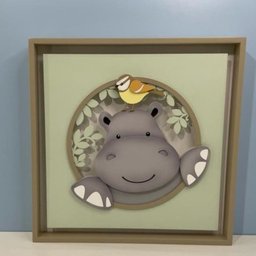 Quadro Caixa Charme Safari Hipopótamo - QDSF-04 BH BABY KIDS - 2