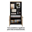 Ver imagem 7 de Armário Escritório Estante 80cm X 160cm 2 Portas Mac Pr F5 Cor:macadâmia com Preto