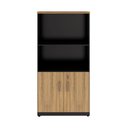 Ver imagem 4 de Armário Escritório Estante 80cm X 160cm 2 Portas Mac Pr F5 Cor:macadâmia com Preto