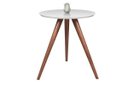 Ver imagem 1 de Mesa de Canto Tampo 50cm Branca Vidro Pés 50cm